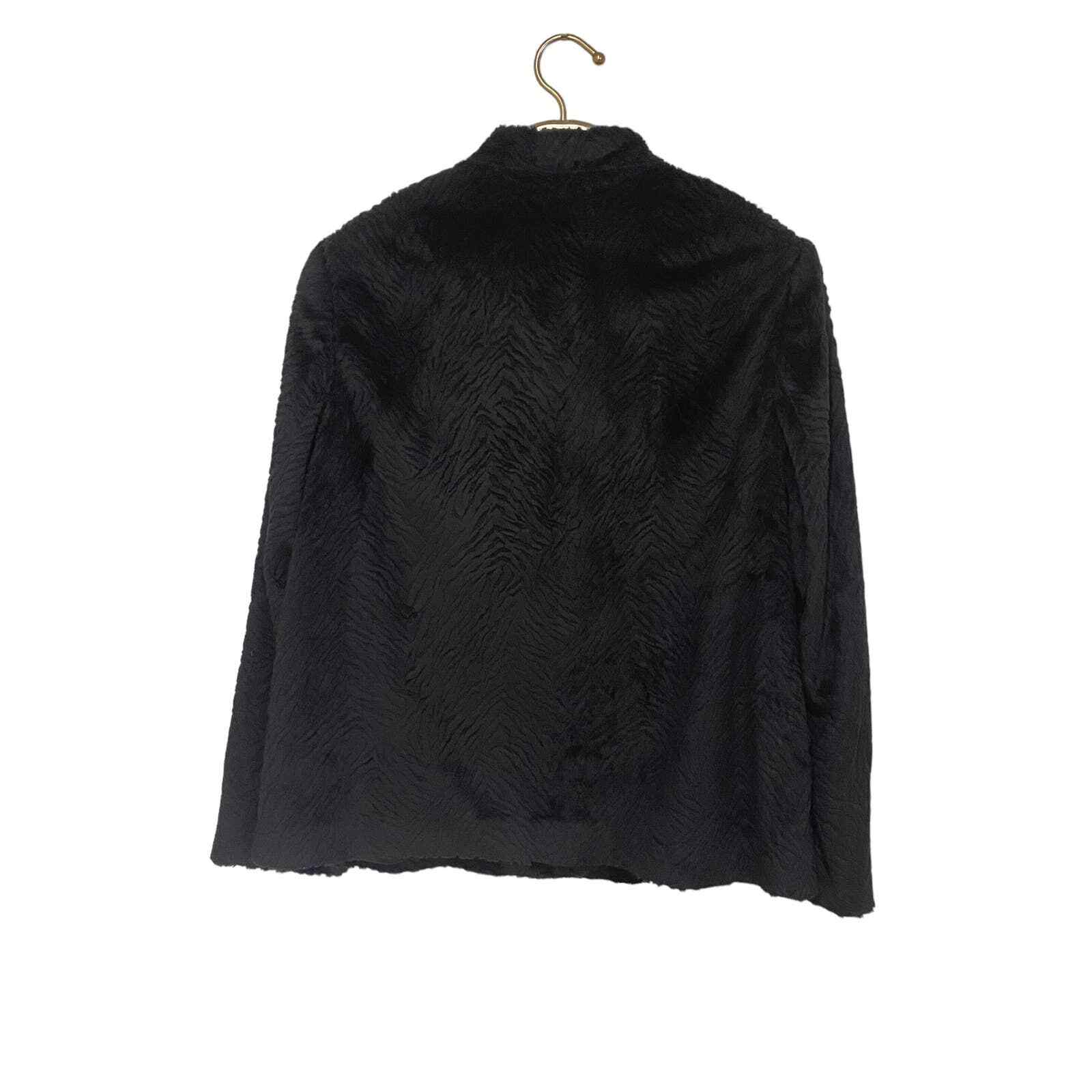 Laura Ashley Black Faux Persian Lamb Holiday Jacket XL Gem