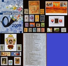 SLOVAQUIE MNH 2009 Année complète Nuef 25 timbres+4 Block Dossier Original Poste