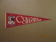 IHL Columbus Checkers Vintage Defunct Circa 1966-67 Team Logo Hockey Pennant