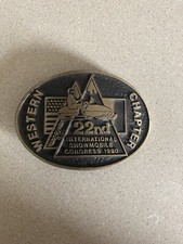 VTG 1990 22nd INTERNATIONAL SNOWMOBILE CONGRESS WESTERN CHAPTER BELT BUCKLE