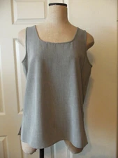 BETU Gray Heather 100% Polyester Scoop Neck Sleeveless Top - L