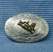 Western Cowboy Bull Rider Dress Belt Buckle Floral Scroll Vintage 90s  .CVB926