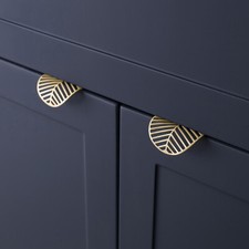 Brass Gold Leaf Design Cabinet Handles Invisible Drawer Pulls Cabinet knobs