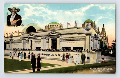 Postcard California San Francisco PPIE 1915 Muller Luxus Beer Cafe Restaurant