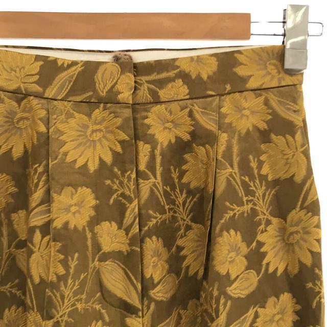 Eriko Katori 2021 AW Flower Jaquard Pin Tuck Pants Jacquard Eriko Katori 2021 AW Flower Jaquard Pin Tuck Pants Jacquard