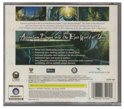 Uru - THE PATH OF THE SHELL inc. Uru to D'ni Add-On Pack d'extension Pc Cd Rom