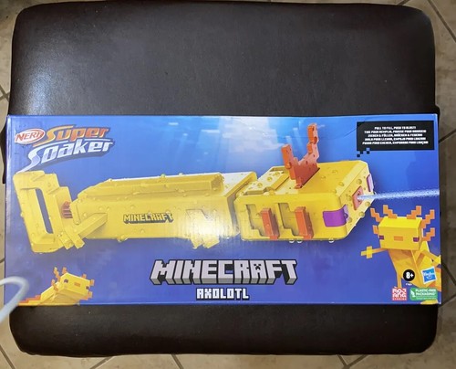 New Minecraft Nerf Super Soaker - Axolotl Mob Design - Water Blaster - 第 1/4 張圖片