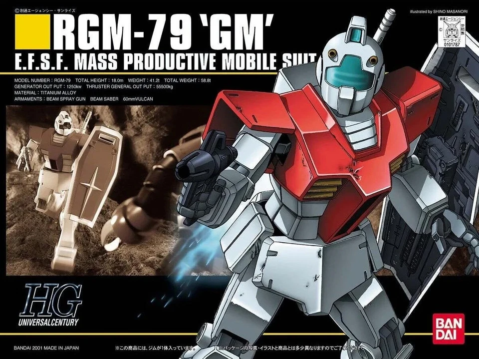 Bandai HGUC 020 Gundam Rgm-79 GM Mass Productive 1/144 Scale Kit