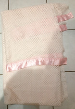 Vintage Baby Pink Cellular Knit wool Style Blanket Bedspread Cover Winter
