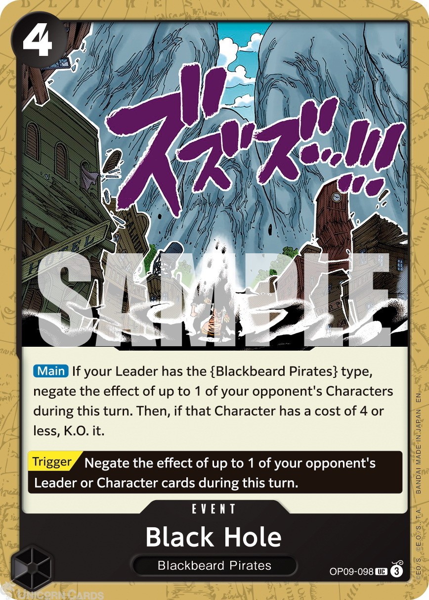 OP09-098 Black Hole : Uncommon Normal English One Piece TCG Card : PRB02: One Pi