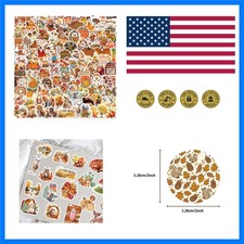 200PCS Thanksgiving Fall Stickers Pack, Vibrant Autumn Decorative Stickers fo...