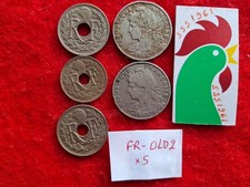 WC1: FROLD2: FRANCE ANCIENT  COINs 1910s and 1920s (5 COINS)