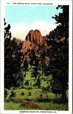 Estes Park CO postcard THE KISSING OWLS ROCK FORMATION ROCKY s/06 AM4076