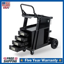 Welding Cart with 4 Drawers, Heavy Duty Welder Cart for MIG/TIG  Plasma Cutter