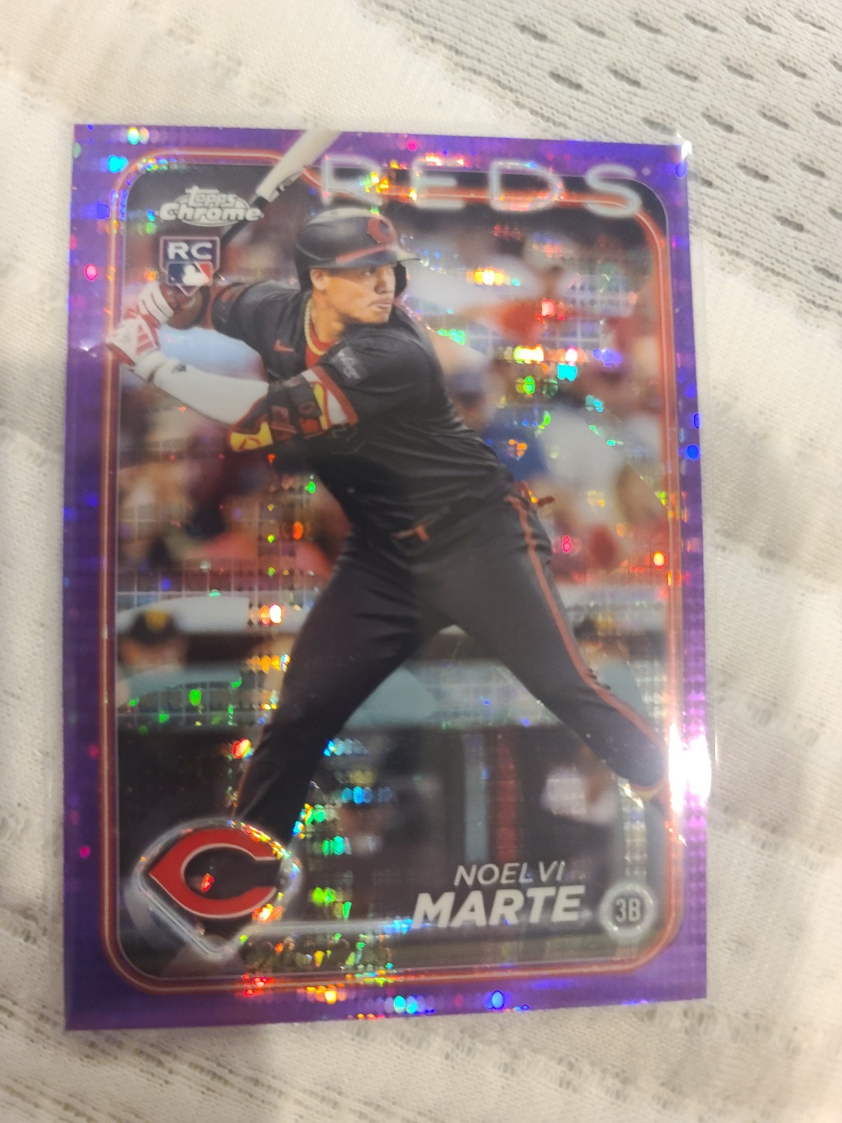 2024 Topps Chrome - Noelvi Marte #177 Purple Sonar Refractor 263/275 (RC)