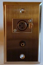 Philmore Stainless Steel Wall Plate with 1 XLR 3-Pin Female Microphone Conn...