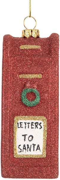 Clayre & Eef 66091 Dekoration AnhäNger Briefkasten 5X4X11 Cm Rot Und Weiß-image