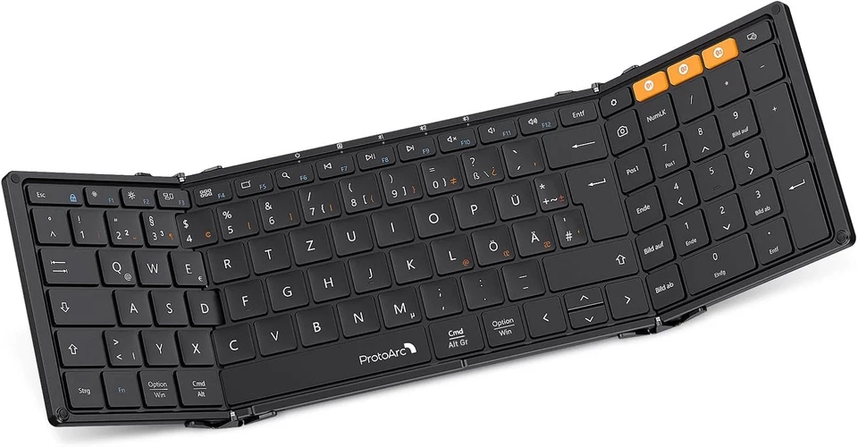 ProtoArc Faltbare kabellose Tastatur XK01 Bluetooth-Tastatur QWERTZ - Bild 2 von 4