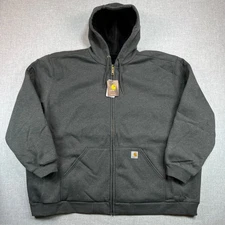 Carhartt Rain Defender Thermal Lined Hoodie Men 4XL Gray Full Zip Workwear NEW