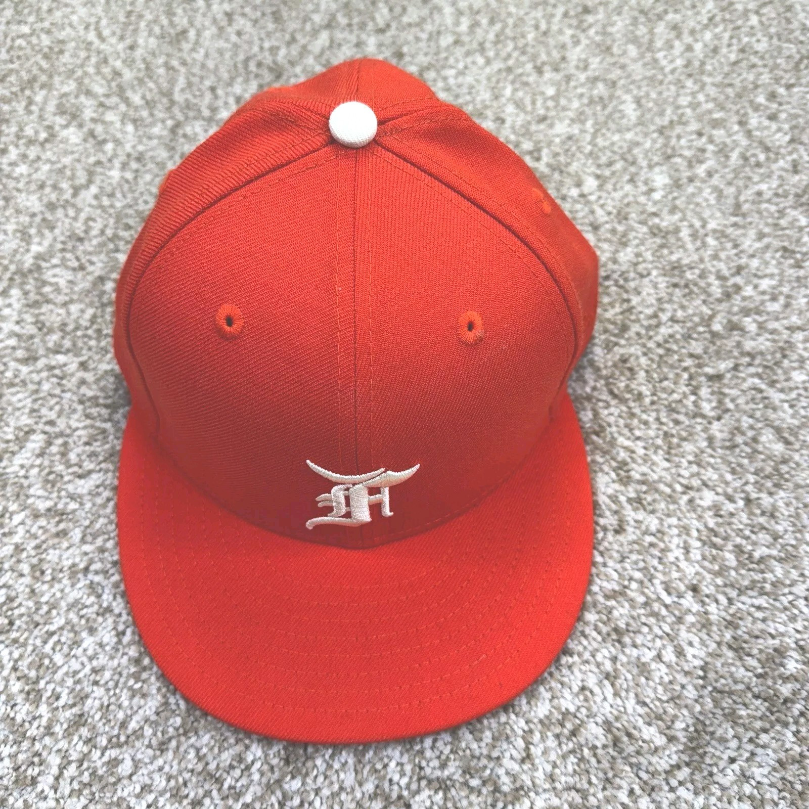 Fear Of God Hat Cap Fitted Mens 7 1/4 Orange Essentials New Era Baseball