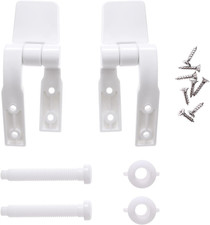 Universal White Plastic Toilet Seat Hinges Replacement with Bolts Screw and Nuts