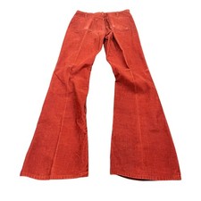 1970s Levi's Pants Mens Rust Orange Vintage Corduroy Flare Bell Bottoms 30 x 34