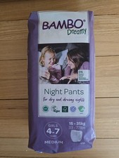 Pack of Abena Bambo Dreamy Night Pants - Girls 4-7 Years - 10 night pants