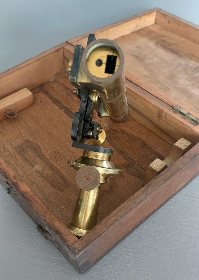 Ancien théodolite d'arpenteur niveau lunette Instrument Ancien De Meusure - Photo 4/4