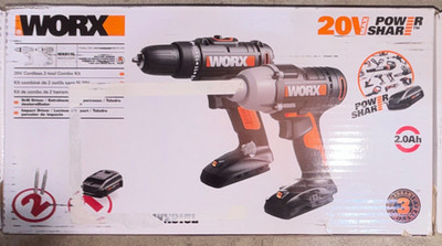 WORX 20V Cordless 1/4 in Impact Driver Kit 2.0Ah Batt/Chg/Bits