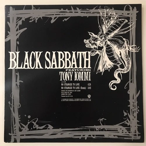 Black Sabbath￼ 1986 No Stranger To Love remix Promo Single Warner Bros PRO-A2430