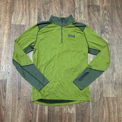 Helly Hansen Lightweight Mens Medium Green 1/4 Zip Sweater Athleisure Running