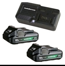 18V Lithium Ion Battery & Charger Kit, 2.0Ah Batteries with Charge Indicators