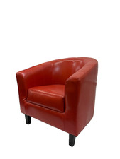 Faux Leather Tub Chair Armchair Club Chair Dining Living Room & Cafe 2 RED UK