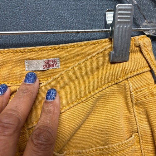 Arizona Jeans Super Skinny Mustard Stretchy Comfy Casual Skater Juniors 11 Artsy - Picture 10 of 14