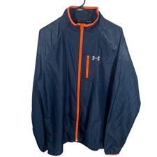 Under Armour Run All Season Jacket Mens Large Windbreaker Vented Blue Orange