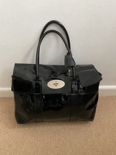 MULBERRY BAYSWATER BAG BLACK PATENT LEATHER MADE IN ENGLAND
