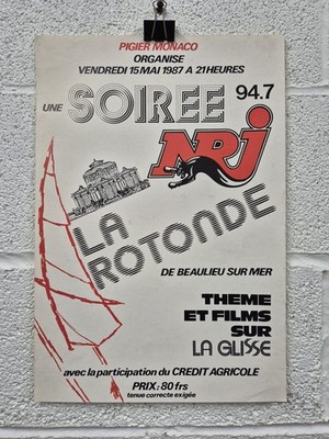 Original 1980 Französischer Eventfilm Radio Plakat Monaco Vintage Werbung