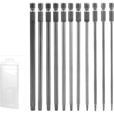 Torx Bit Set 150mm 11 Stück Magnetisch S2 Stahl Lang T6 T7 T8 T9 T10 T15 T20 ...