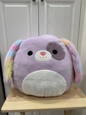 Squishmallows BARB THE DOG 16'' Stuffed Plush Purple Rainbow Floppy Ears FUZZY
