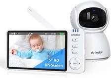 Baby Monitor with Camera and Audio, No WiFi Baby Monitor with 5" 720P HD...