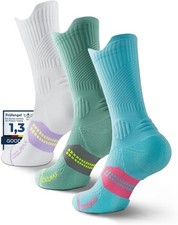 Juclise Womens Coolmax Bamboo Viscose Compression Crew Running Socks