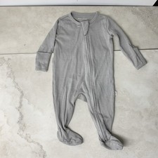 Woolino Baby Infant 0 3 Months Pajama One Piece Footie Gray Merino Wool Boy Girl