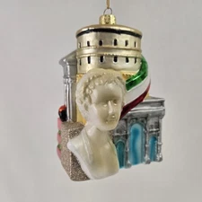 Kurt S Adler City Scapes Rome Italy Glass Christmas Ornament Noble Gems, 5" Tall