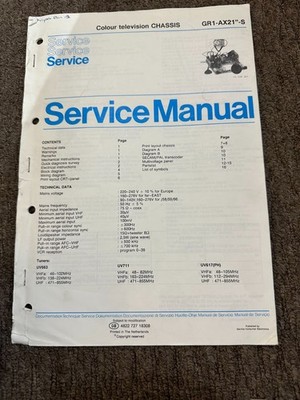 PHILIPS GR1-AX21'' CHASSIS Service Manual *Original* SM21