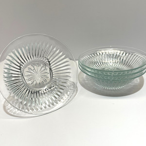 Assiettes Vintage Kig Indonesia à Pois - Verre Vert - Années 70 - Occasion (rare)