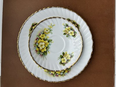 VTG Queens Rosina Wild Flowers Saucer & Salad/Dessert Plate 