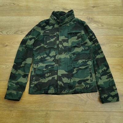 Superdry Rookie Jacket Womens 10 UK Khaki Camo Military Army