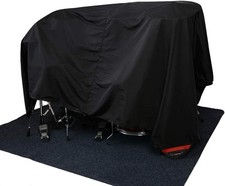 Drum Set Dust Cover Water-Resistant Nylon With Sewn-in Weighted Black