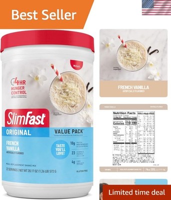 Weight Loss Shake Mix with 10g Protein - 22 Servings of French Vanilla Flavor