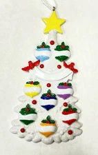 Personalized Family of 8 Christmas tree ornament with gift bag